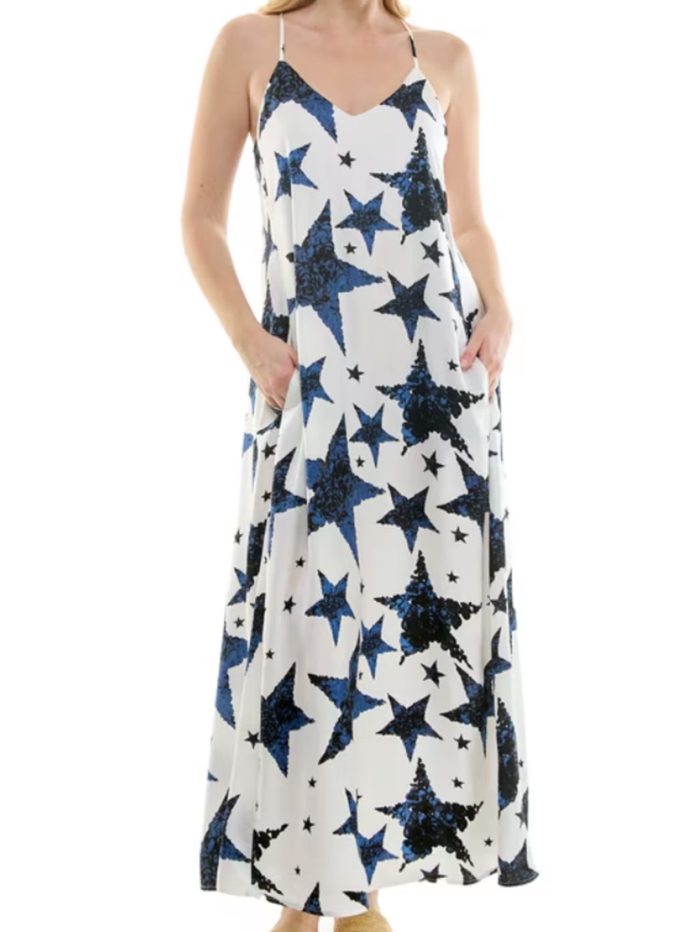 Nicole Miller Shooting Stars Maxi Slip Dress